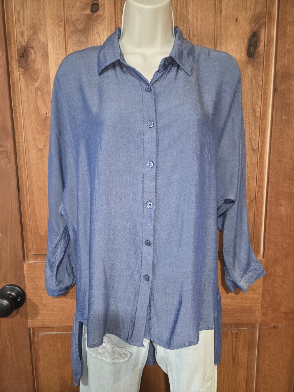Catherine Malandrino Blue Button-Down Shirt